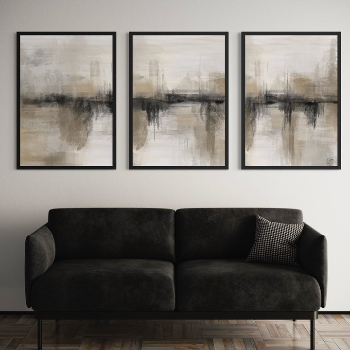 Abstract Art set of 3 prints - Nude Heaven