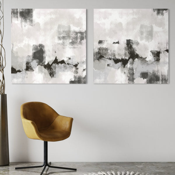 Abstract Canvas Set of 2 - Whisper Grey