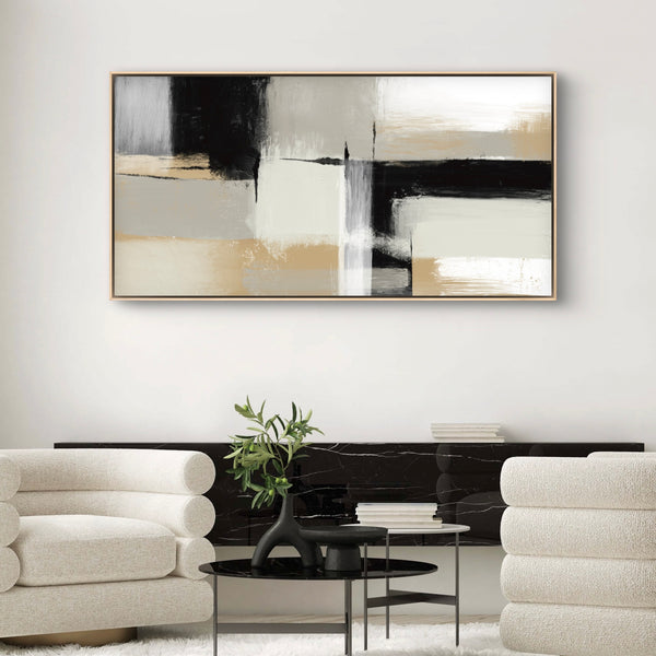 Framed Canvas - Neutral Blocks