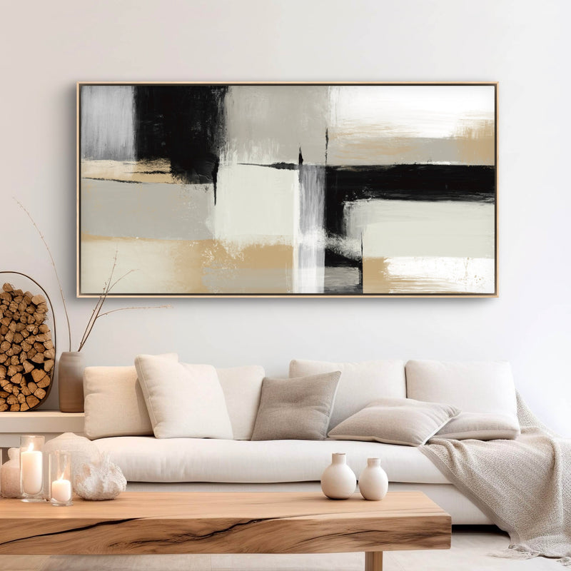Framed Canvas - Neutral Blocks