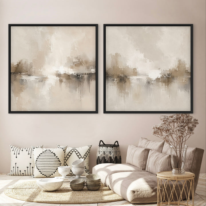 Framed Canvas Set of 2 - Dusk Ember