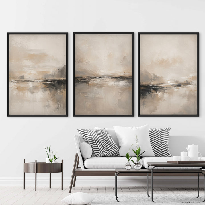 Set of 3 Framed Canvas - Shoreline