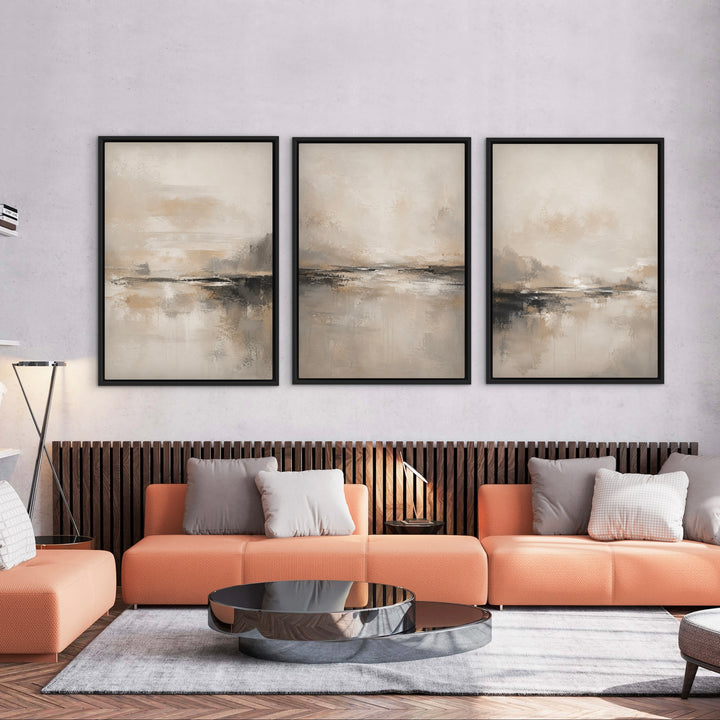 Set of 3 Framed Canvas - Shoreline