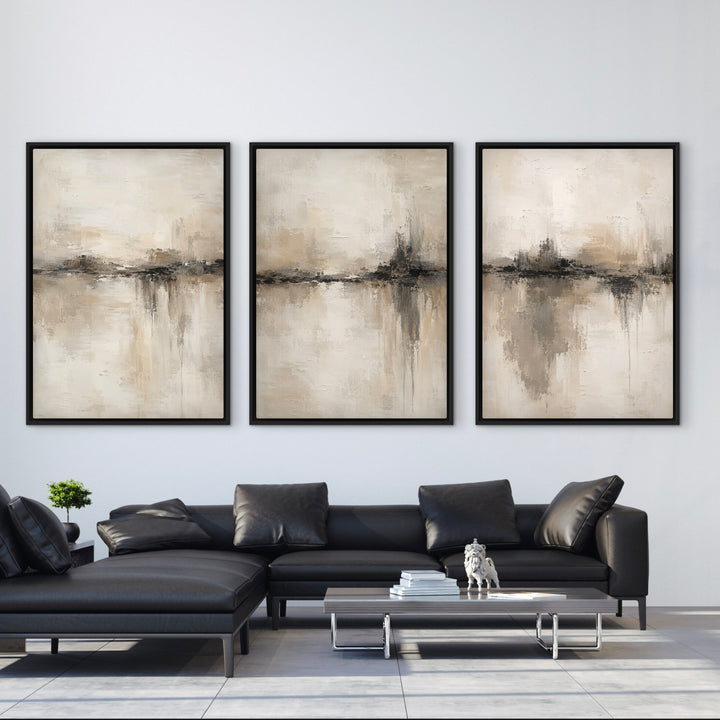 Set of 3 Framed Canvas - Nude Reflection