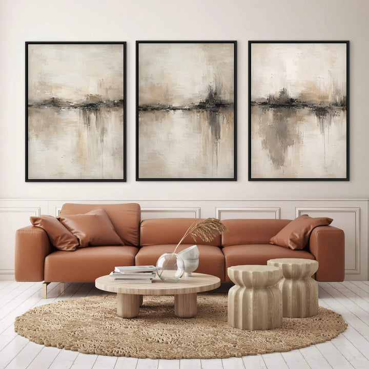 Set of 3 Framed Canvas - Nude Reflection