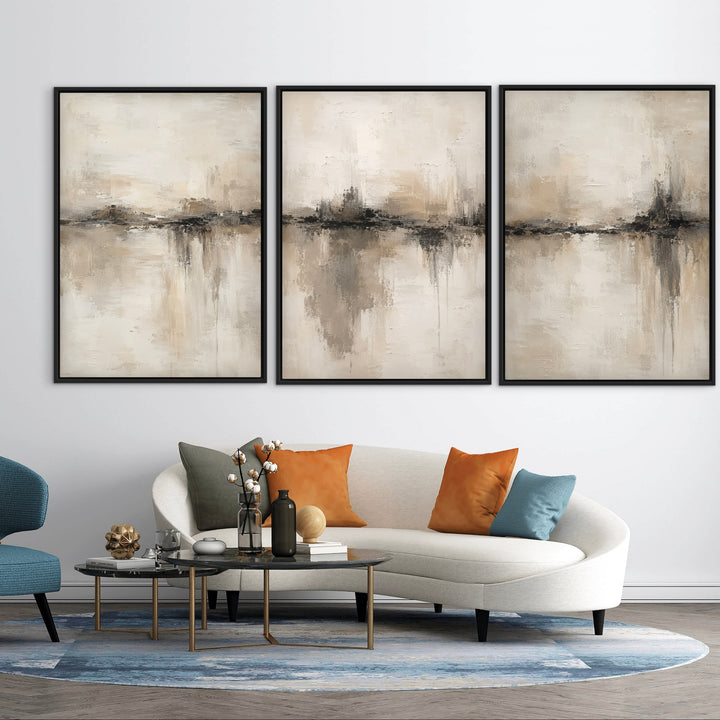 Set of 3 Framed Canvas - Nude Reflection