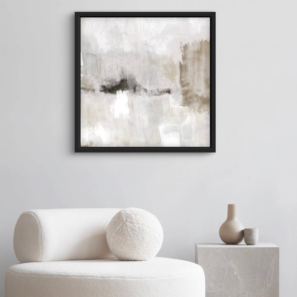 Framed Canvas - Nude & Grey Clouds