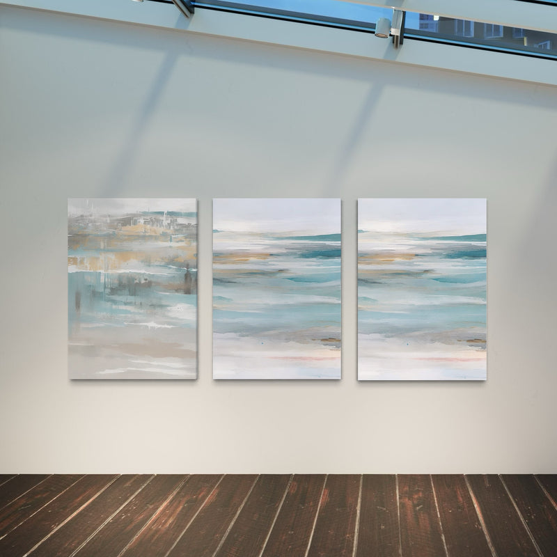 Abstract Canvas Set of 3 - Calm Ocean