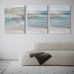 Abstract Canvas Set of 3 - Calm Ocean