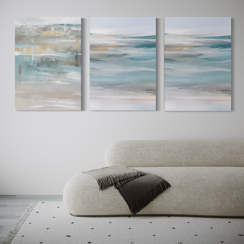 Abstract Canvas Set of 3 - Calm Ocean