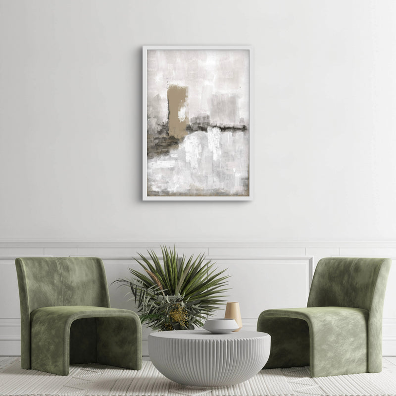 Set of 1 - Abstract Art 'Nude & Grey Clouds'