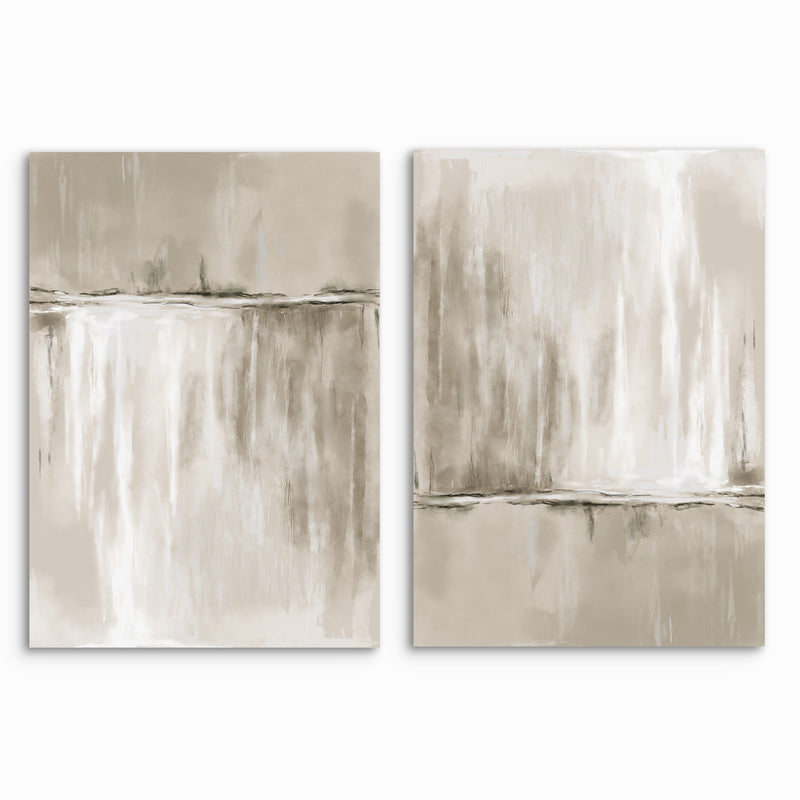 Abstract Canvas Set of 2 - Nude Astrazioné Olivetti