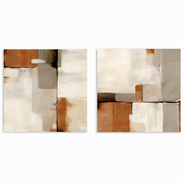 Abstract Canvas Set of 2 - Sahara