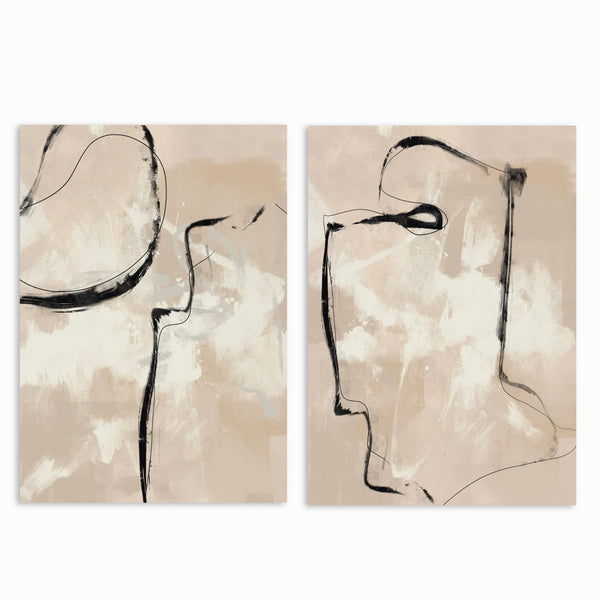 Abstract Canvas Set of 2 - Paris