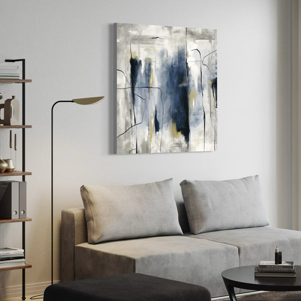 Abstract Canvas - Blue & Grey