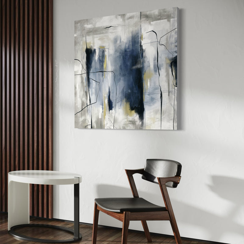 Abstract Canvas - Blue & Grey