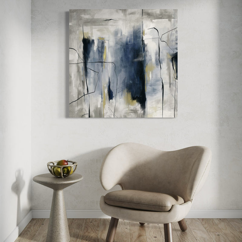 Abstract Canvas - Blue & Grey