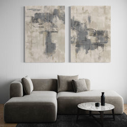 Abstract Canvas Set of 2 - Grey Dream