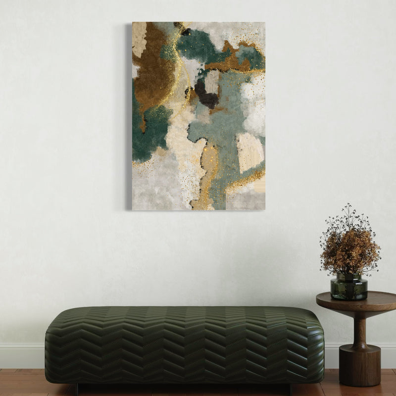 Abstract Canvas - Green & Gold