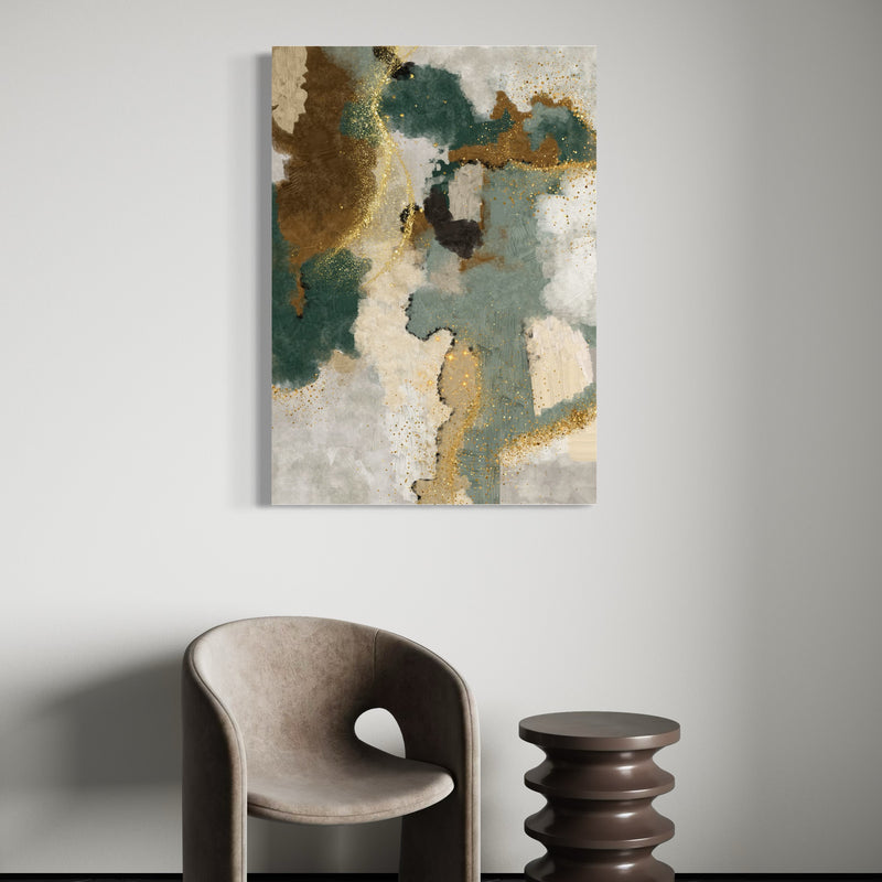 Abstract Canvas - Green & Gold