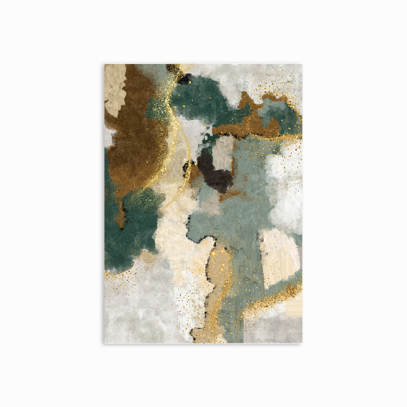 Abstract Canvas - Green & Gold