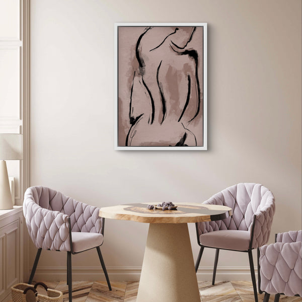 Framed Canvas  - Maroon Swirls