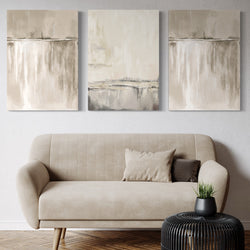 Abstract Canvas Set of 3 - Nude Astrazioné Olivetti