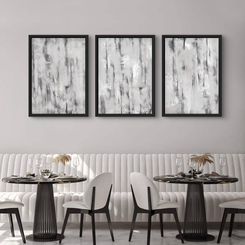 Set of 3 Framed Canvas - Concrete