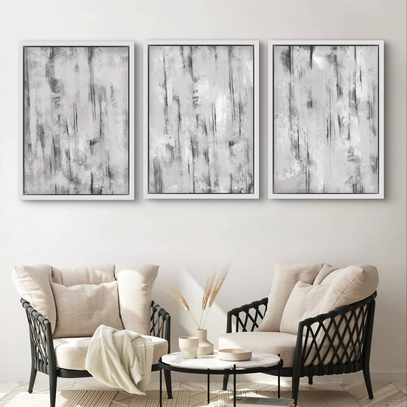 Set of 3 Framed Canvas - Concrete