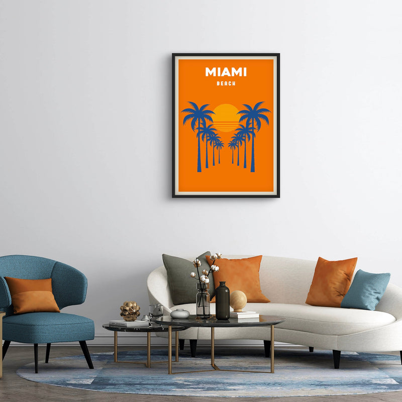 Set of 1 Framed Print - Miami Beach