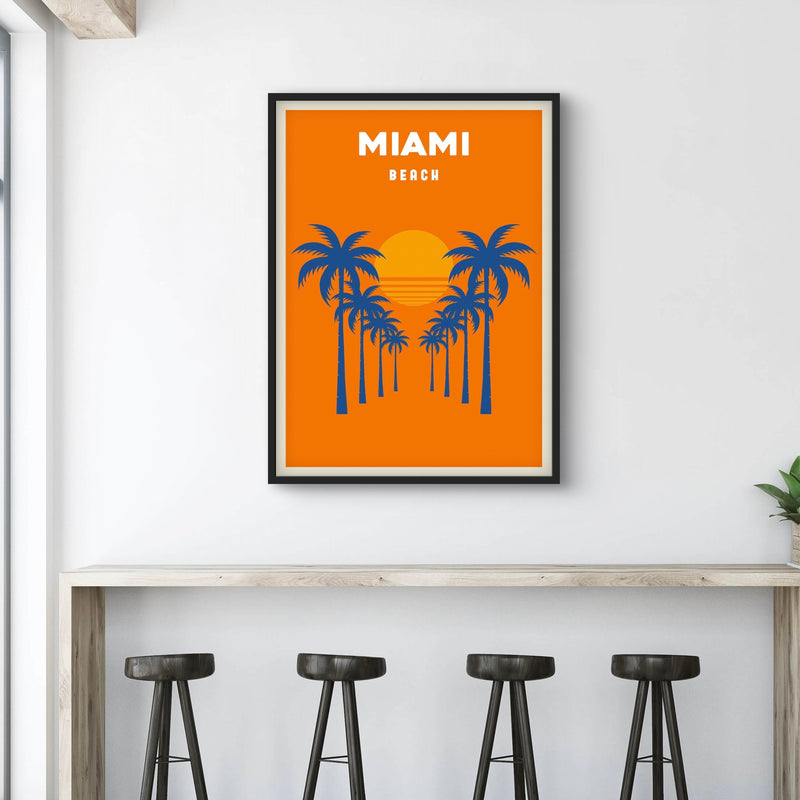 Set of 1 Framed Print - Miami Beach