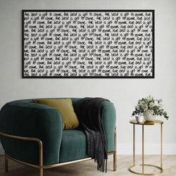 Minimalist Modern Wall Art in Living Room –  Paired with a Luxe Emerald Green Velvet Armchair, Brass Accents, and a Minimalist Side Table