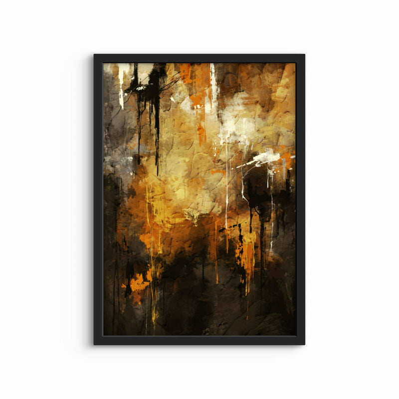 Abstract Art Print Autumn Orange - Modern Living Room Art