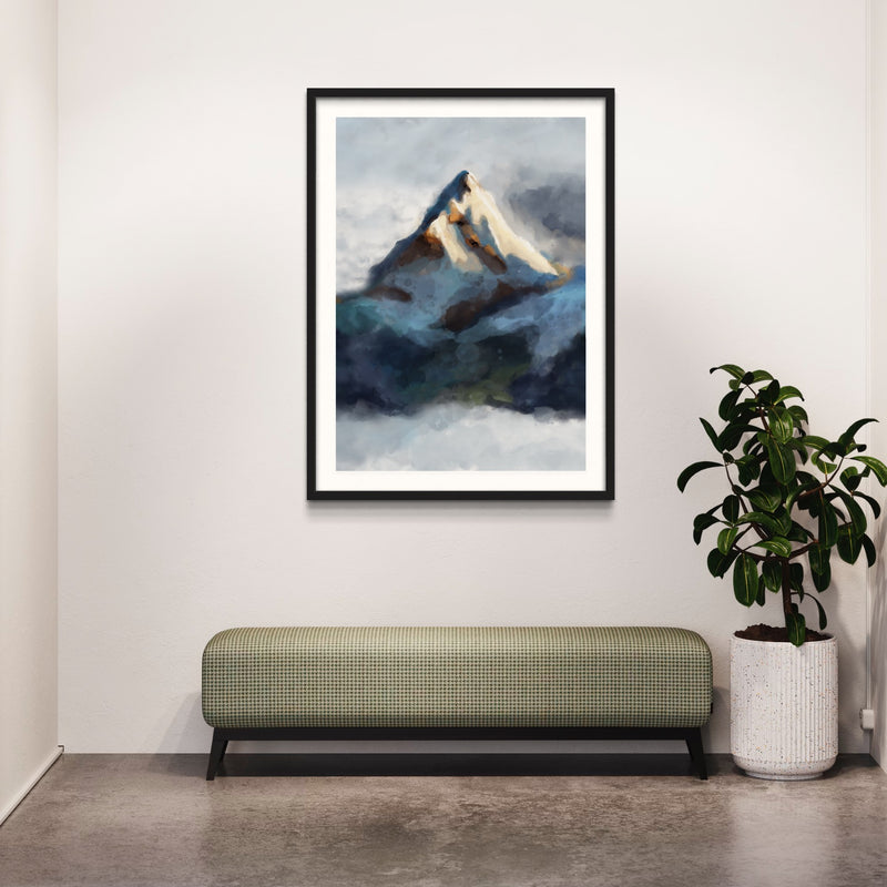 Abstract Art Print Blue Mountains - Modern Interior Design