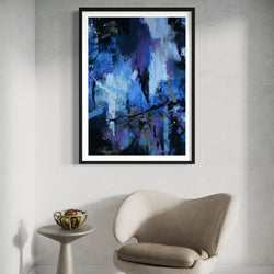 Abstract Art Print in Blue - Minimalist Modern Art Print