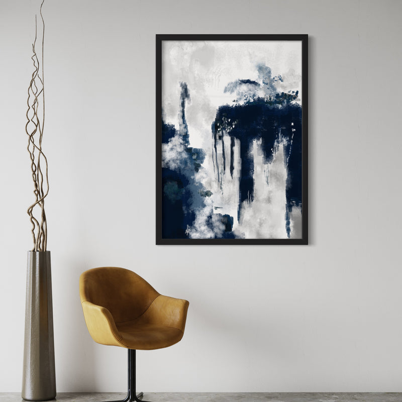 Abstract Art Print Blue Storm - Modern Interior Design