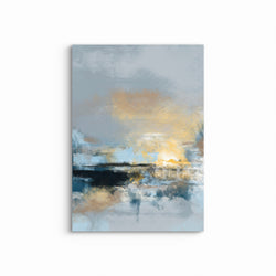 Modern Abstract Art Canvas in Blue - Minimalist Interior Design Art