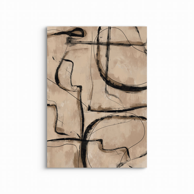 Abstract Art Canvas in Brown - Minimalist Interior Design Art