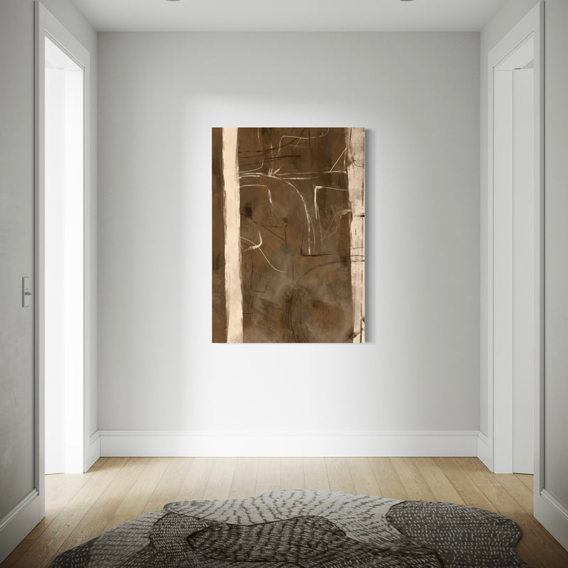 Modern Abstract  Canvas Art Print in Brown Velvet - Gallery Wall Print