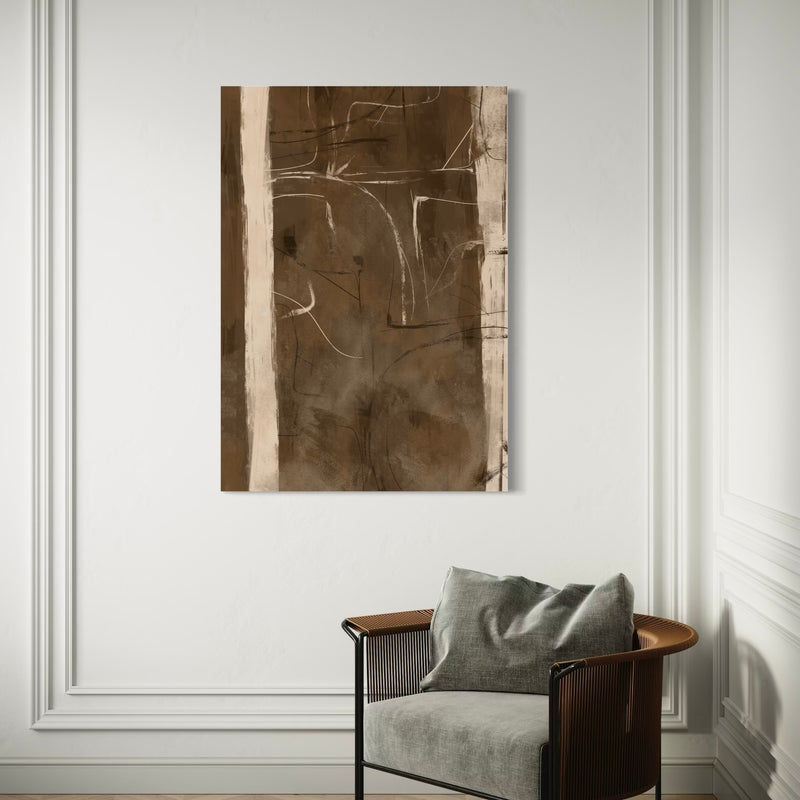 Modern Abstract  Canvas Art Print in Brown Velvet - Gallery Wall Print