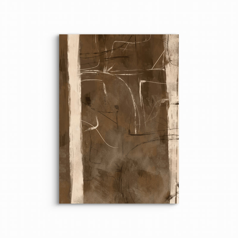 Modern Abstract  Canvas Art Print in Brown Velvet - Gallery Wall Print