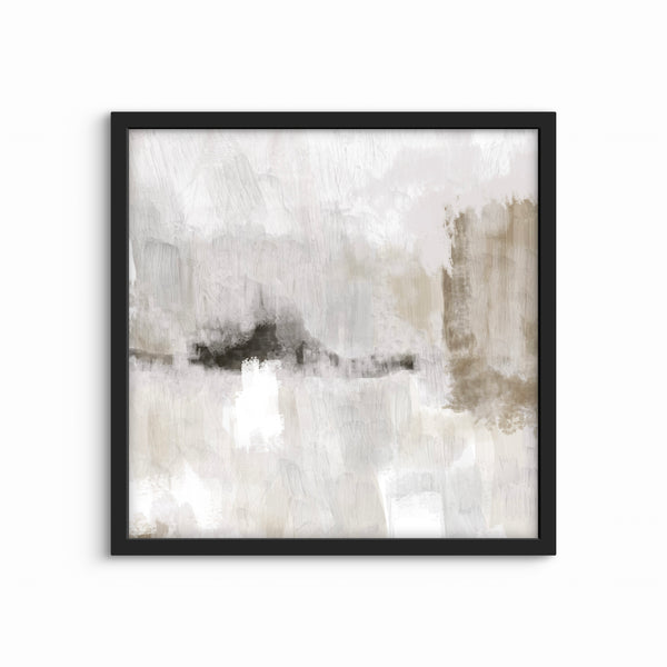 Abstract Canvas Minimalist Art in Nude and Grey -  Modern Art Print