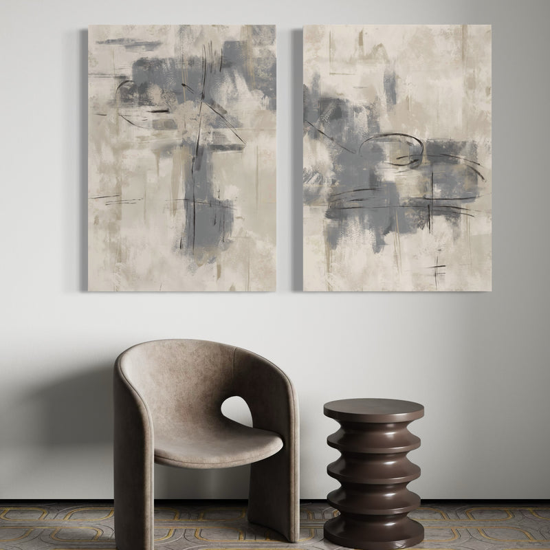 Abstract Art Canvas Print in Grey - Modern Home Design