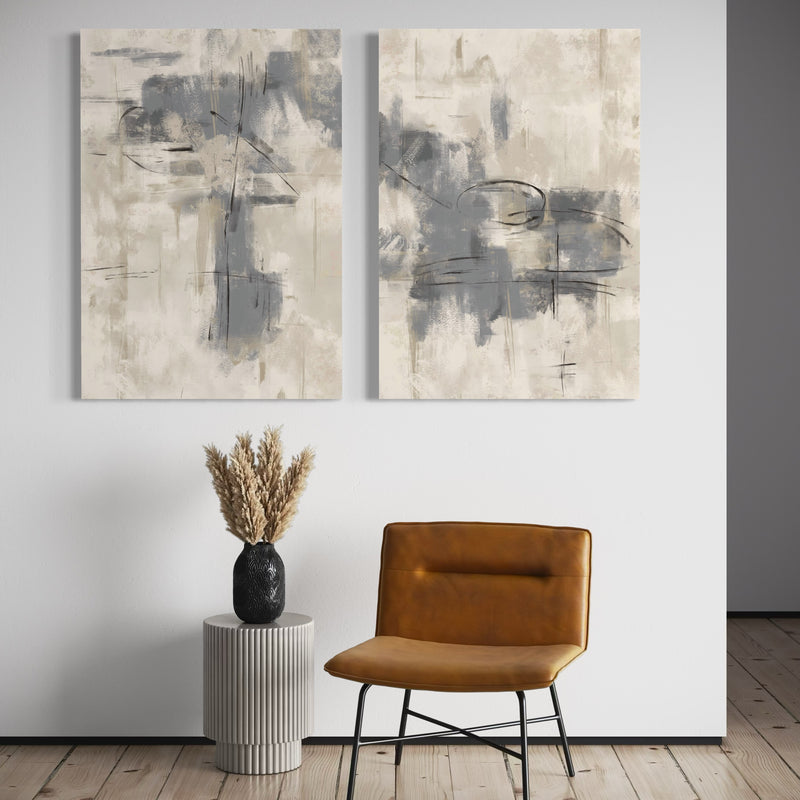 Abstract Art Canvas Print in Grey - Modern Home Design