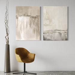 Abstract Art Canvas Print in Nude - Minimalist Interior Design