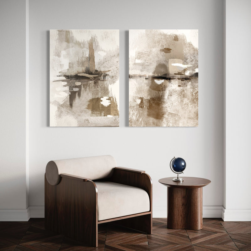 Modern Abstract Art Canvas Print Portofino - Minimalist Interior Design