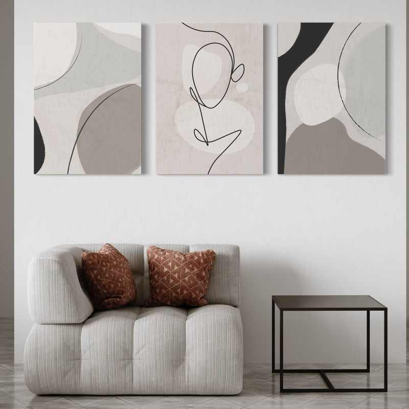 Abstract Art Canvas Print Grey Liberta - Modern Interior Design