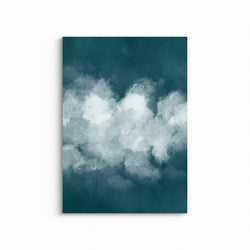 Abstract Canvas Art in Teal -  Modern Living Room Wall Art