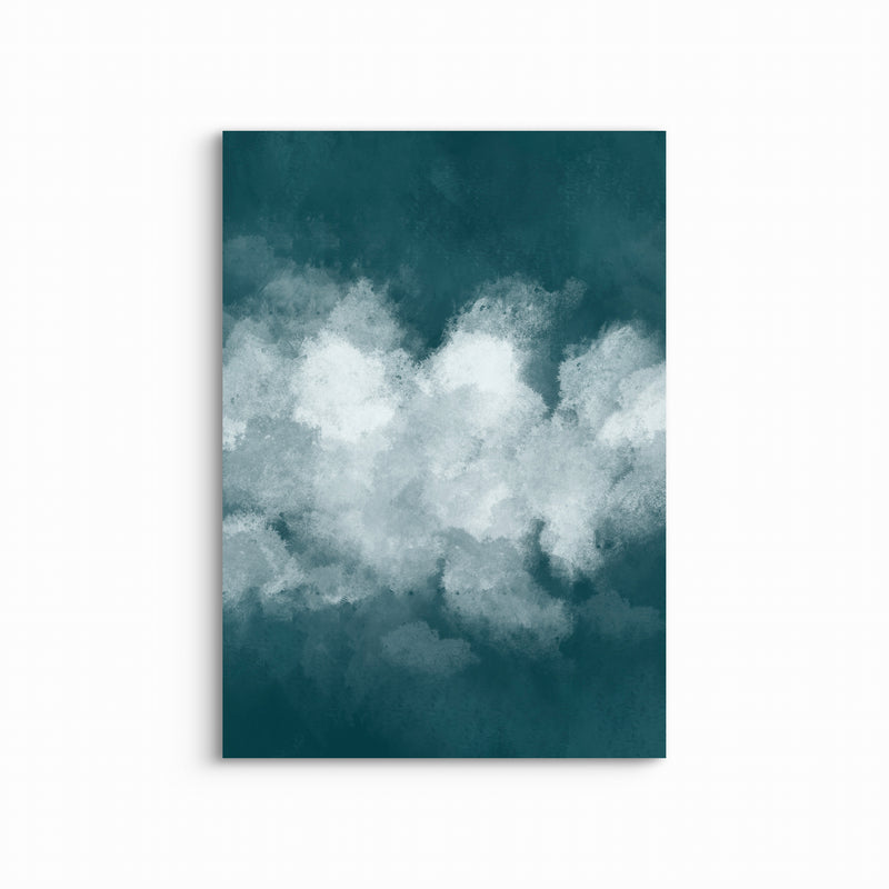Abstract Canvas Art in Teal -  Modern Living Room Wall Art