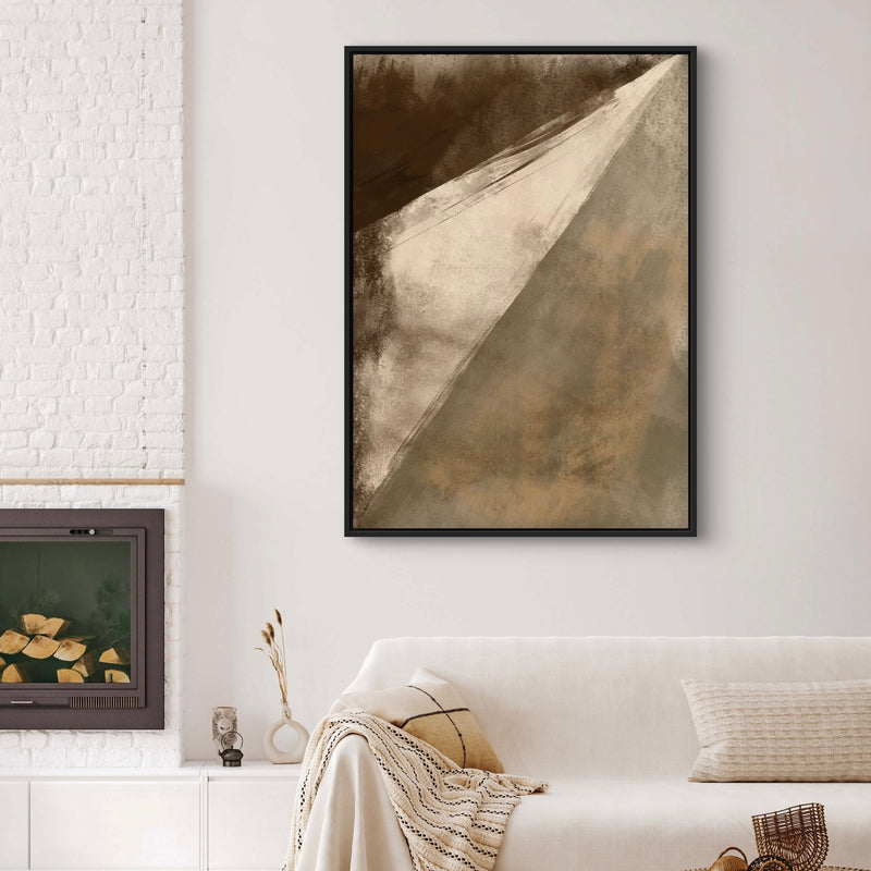 Modern Abstract Framed Canvas Art in Blown - Interior Design Art